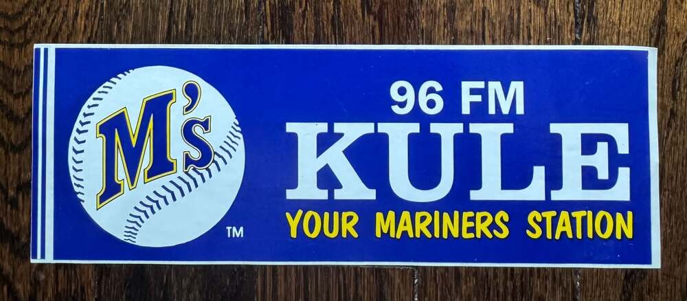 VINTAGE 1980s 9” x 3” 96 FM KULE Seattle Mariners Station Bumper Sticker